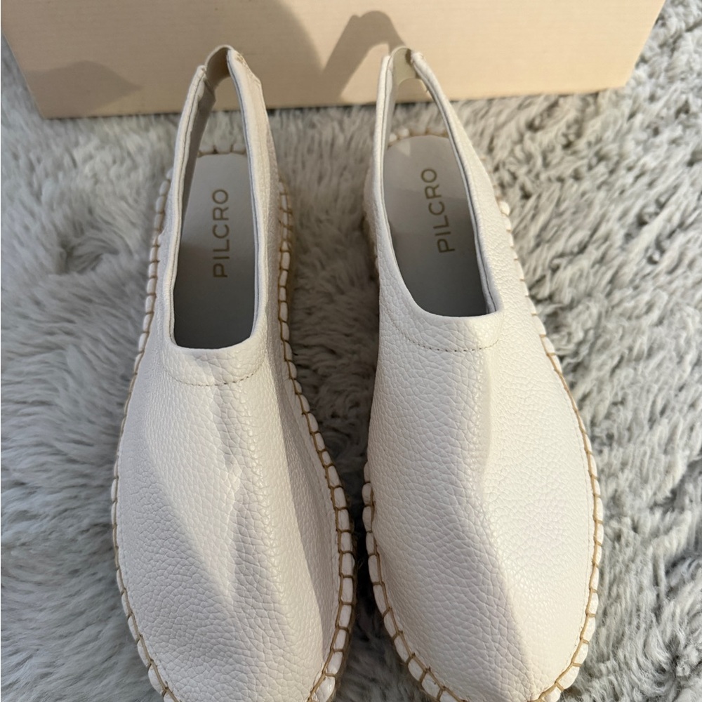 Pilcro Anthropologie and White Leather Espadrille Flats Size 37 Like New - Picture 4 of 6